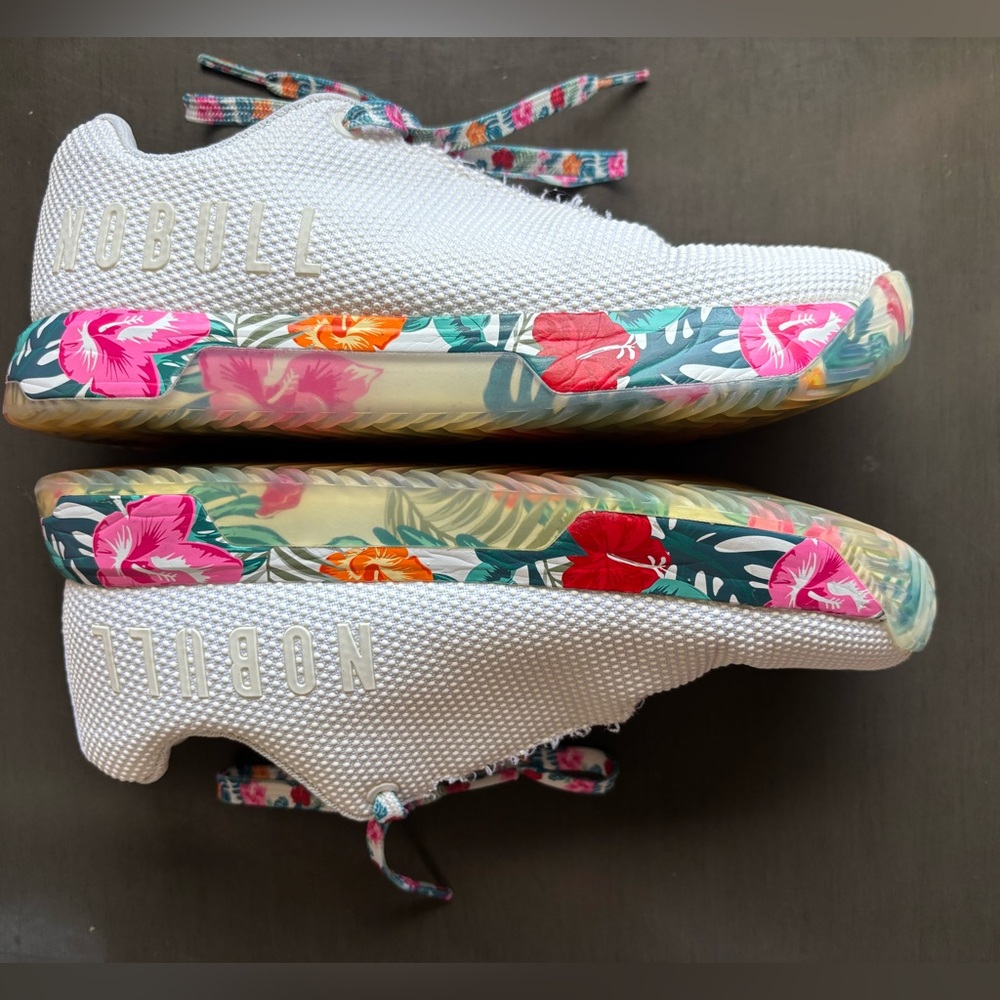 NOBULL Impact SuperFabric Trainer Women Sz 9.5 White Tropical Sneakers